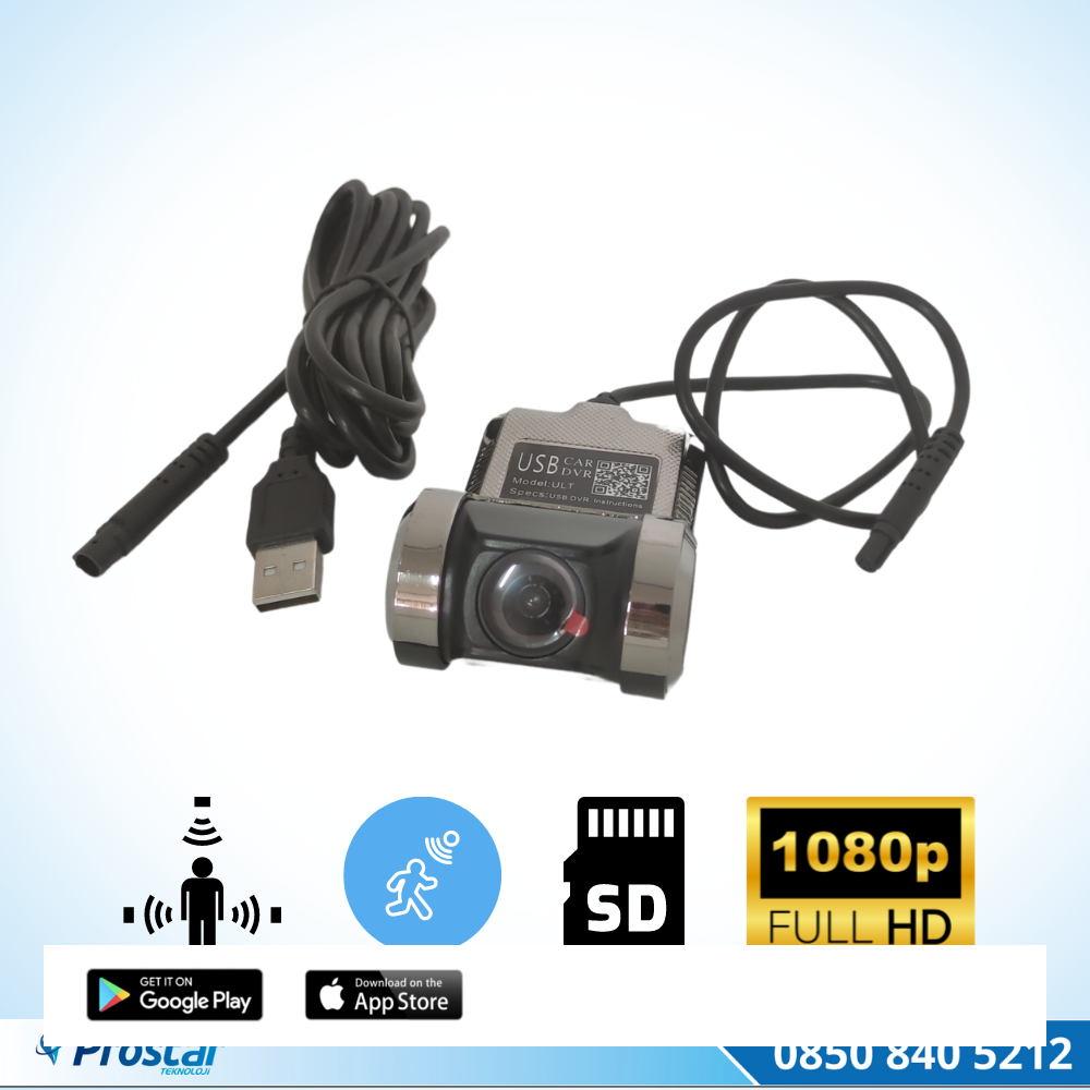 Araç Dvr Sürüş Kaydedici Kamera Usb Full Hd 1080P 170° Geniş Açı
