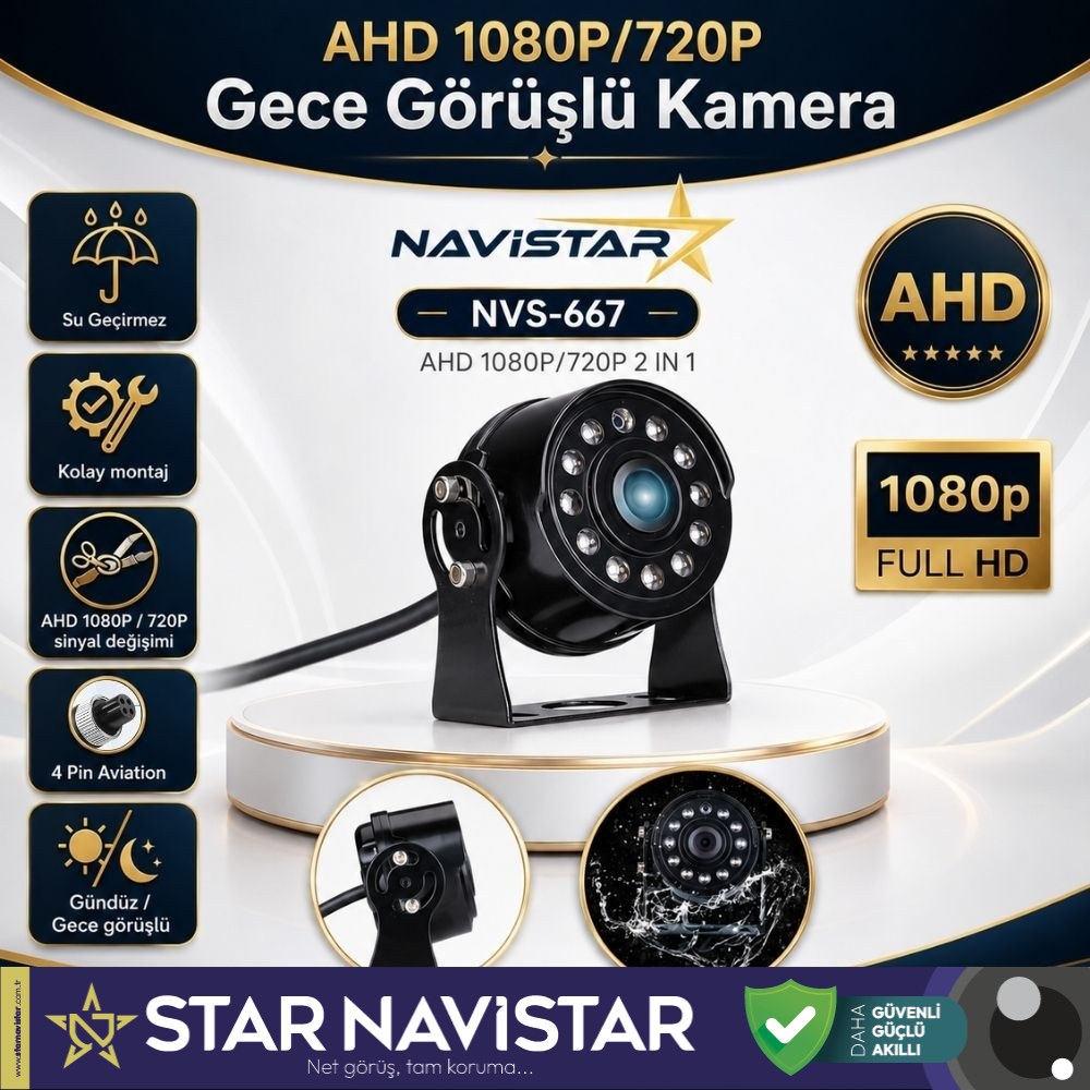 AHD 1080P/720P Yuvarlak tip Metal Kasa 11 Ledli Gece Görüşlü Kamera