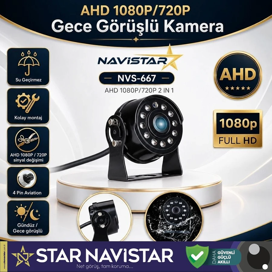 AHD 1080P/720P Yuvarlak tip Metal Kasa 11 Ledli Gece Görüşlü Kamera