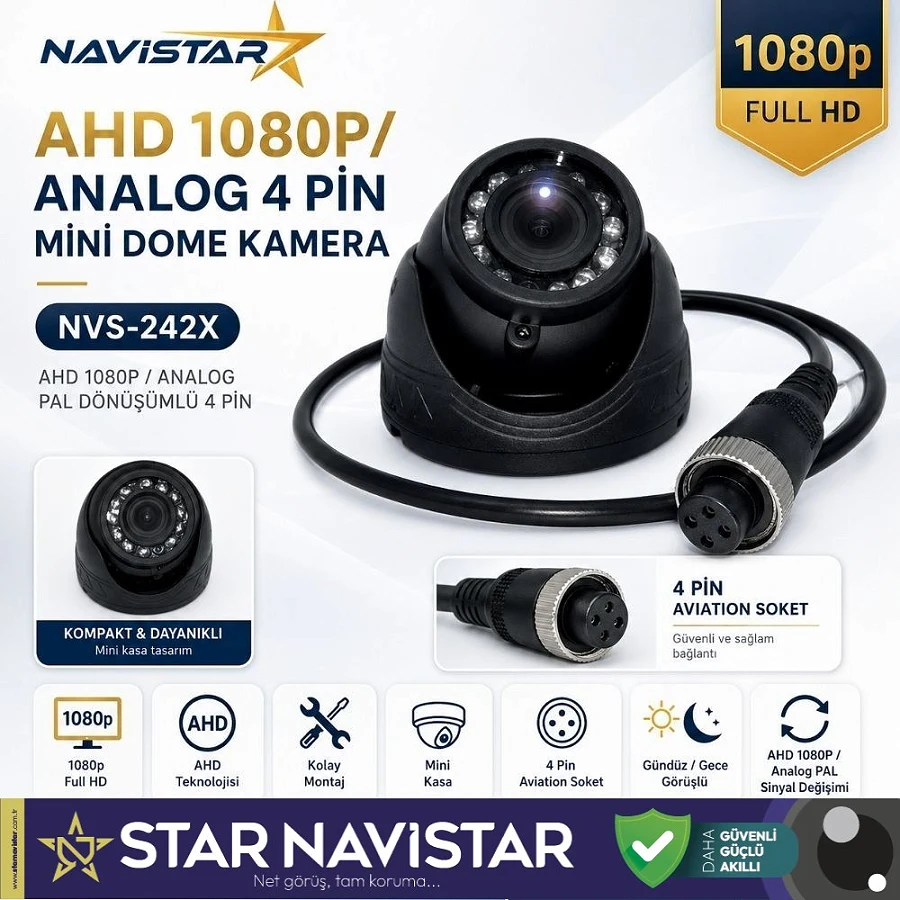 AHD 1080P/Analog Pal Dönüşümlü Plastik Metal Mini Dome Kamera