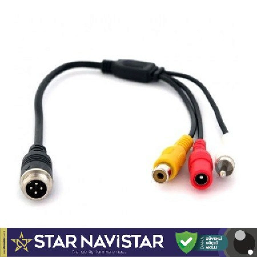4 Pin Erkek  Rca Görüntü Dişi + Rca Ses Erkek + Dc Dişi Çevirici Kablo Mdvr Dönüştürücü Kablo