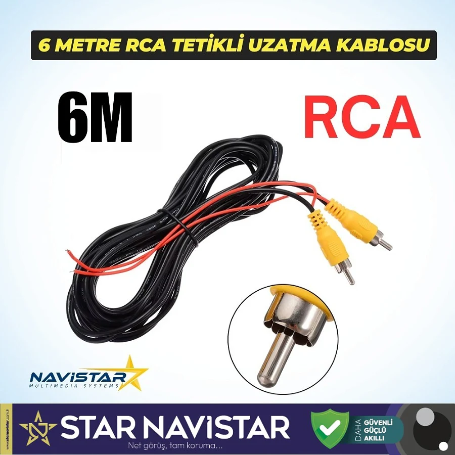 6 Metre RCA Tetikli Uzatma Kablosu