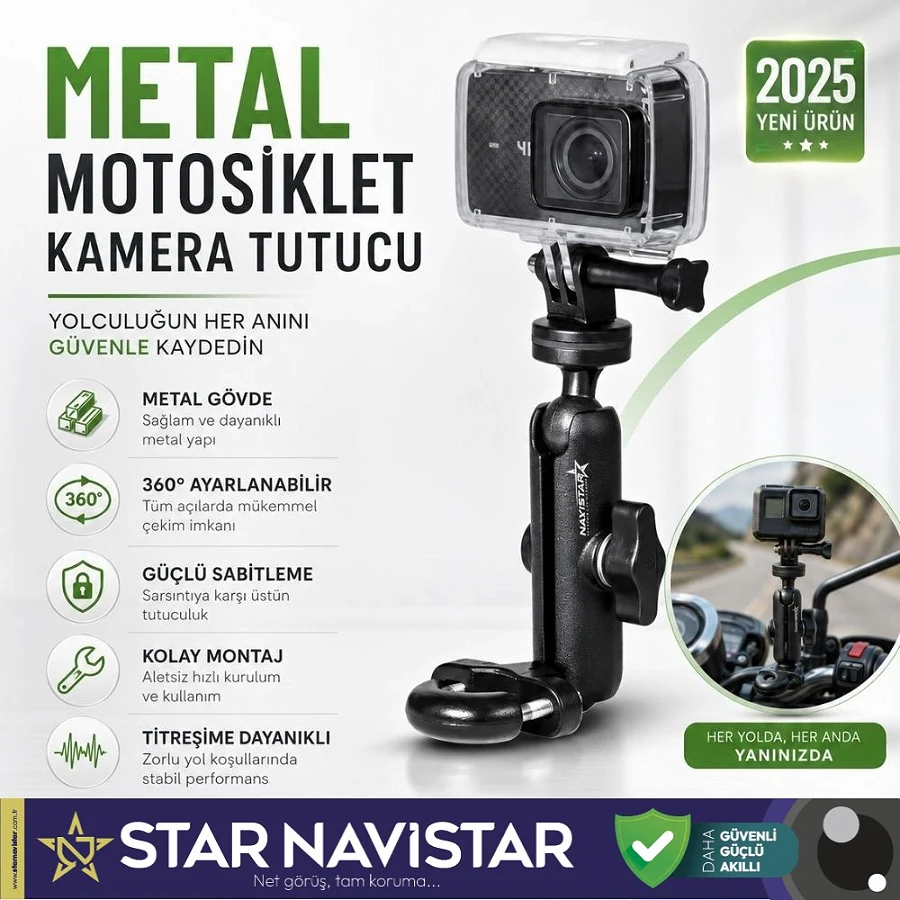 Metal Motosiklet Monitör Ve Kamera Bağlantı Aparatı