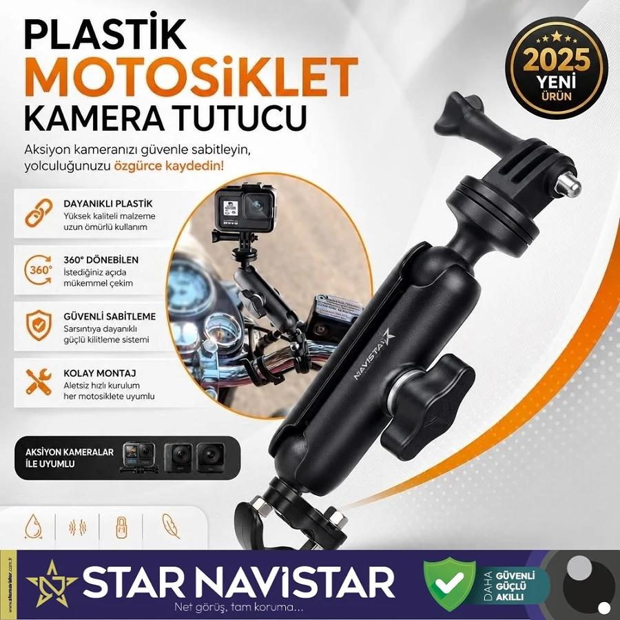 Plastik Motosiklet Monitör Ve Kamera Bağlantı Aparatı