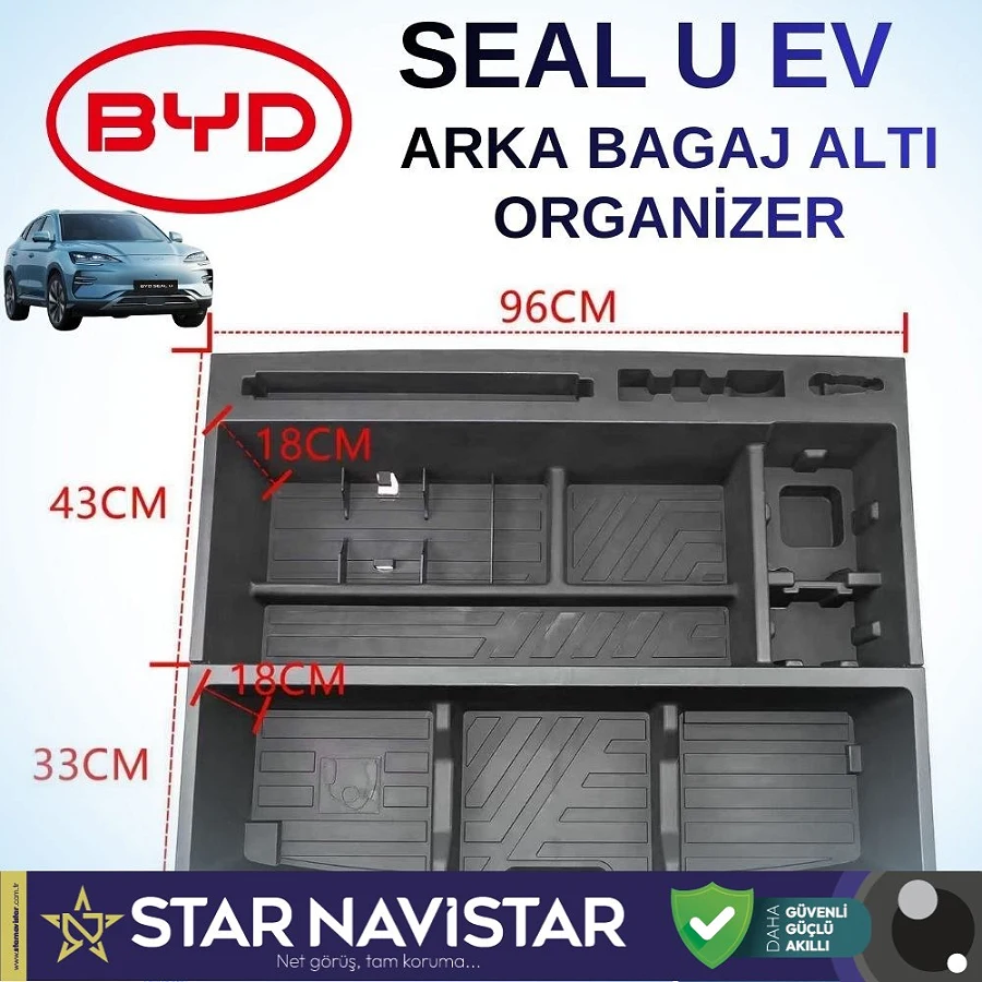 BYD SEAL U EV Arka Bagaj Altı Komple Organizeri Gizli Bölmeli Düzenleyici Seti