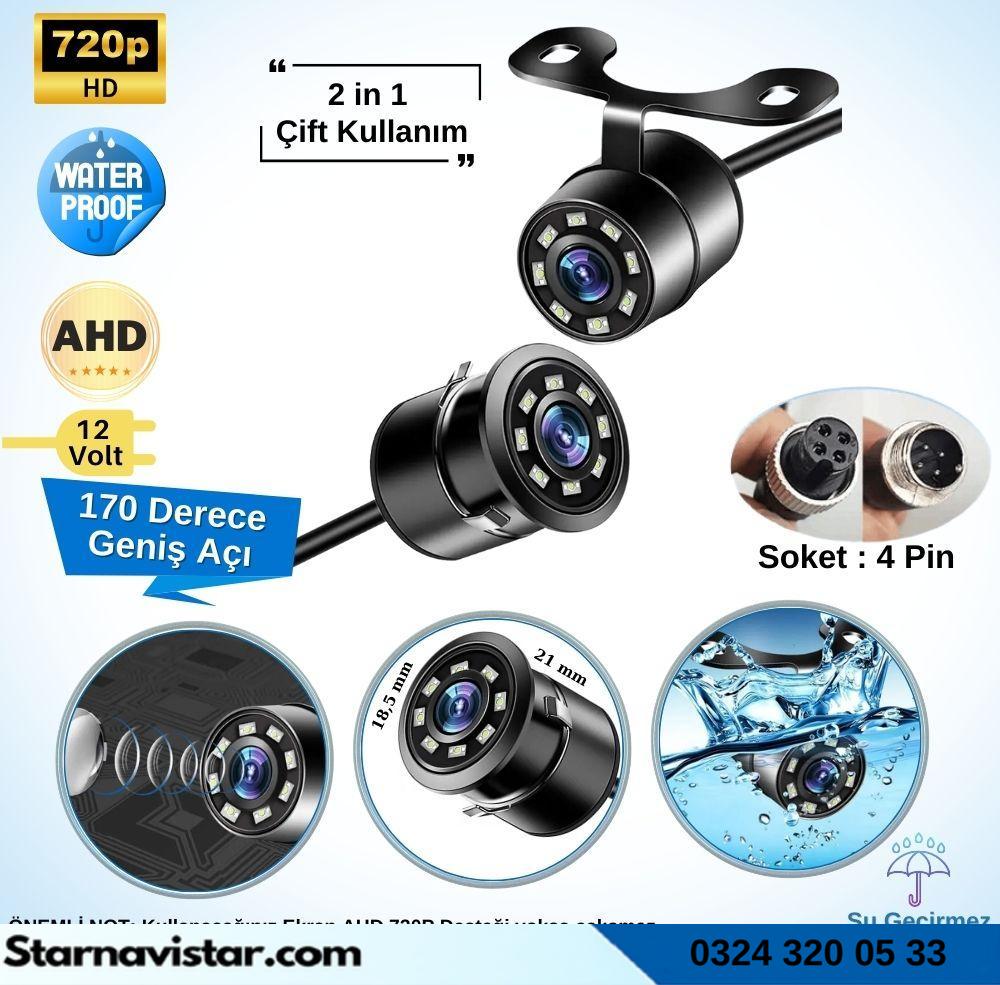 Navistar Ahd 720P 4 Pin Soketli Beyaz Ledli Kelebek Ve Tampon Uyumlu 6 Mt 4 Pin Kablolu Kamera