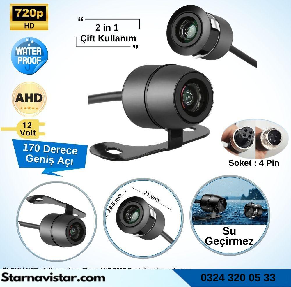 Navistar Ahd 720P 4 Pin Soketli Kelebek Ve Tampon Uyumlu 6 Mt 4 Pin Kablolu Kamera
