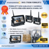 2 Kablosuz Kameralı Lazerli Forklift Güvenlik Seti 7" AHD 1080P Full HD