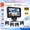 7 inç Kayıtlı 4 Kameralı Full HD Araç Kamera Sistemi AHD 1080P 256GB SD Kart Destekli Gece Görüşlü Tak Kullan Set