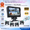 7 inç Kayıtlı 4 Kameralı Full HD Araç Kamera Sistemi AHD 1080P 256GB SD Kart Destekli Gece Görüşlü Tak Kullan Set