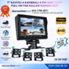 7 inç Kayıtlı 4 Kameralı Full HD Araç Kamera Sistemi AHD 1080P 256GB SD Kart Destekli Gece Görüşlü Tak Kullan Set