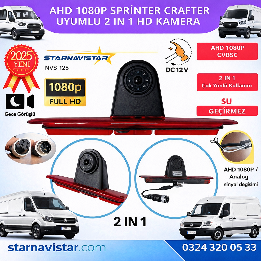 Sprinter Crafter Uyumlu AHD 1080P HD Kamera