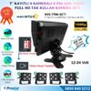 7 inç Kayıtlı 4 Kameralı Full HD Araç Kamera Sistemi AHD 1080P 256GB SD Kart Destekli Gece Görüşlü Tak Kullan Set