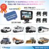 7 inç Kayıtlı 4 Kameralı Full HD Araç Kamera Sistemi AHD 1080P 256GB SD Kart Destekli Gece Görüşlü Tak Kullan Set
