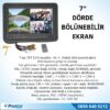 Okul ve Servis Taşıtları Dört Kameralı 7" Ekranlı 4 Kamera Dahil Full Set