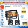 2 Kablosuz Kameralı Forklift Güvenlik Sistemi 7 inç AHD Ekran Kör Nokta Uyarılı 1080P Full HD Set